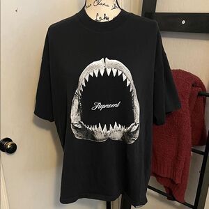 Represent Black Shark Graphic Pullover Casual T-Shirt Modern Streetwear